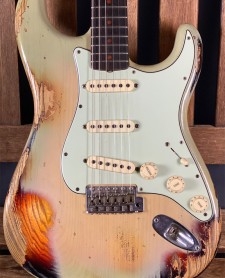 Fender 2018 Namm Ltd Edition Custom Shop Heavy Relic 62 Stratocaster Vintage Blonde over 3 Tone Sunburst